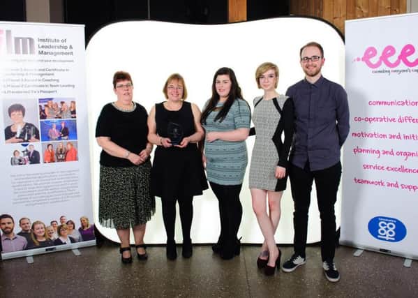 Lincolnshire Co-operative staff awards evening held at the Lincolnshire Showground.L to r:-  Alison Bradwell, Irene Bailey, Paige Maud, Ros Marshall and Daniel Stamford.


Picture: Chris Vaughan/Chris Vaughan Photography
Date: February 4, 2016
