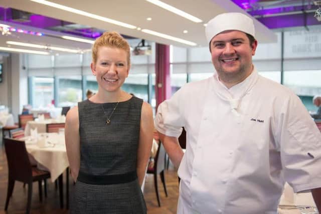 Joe Hunt and Shelley Kirk in Sparks restaurant at Sheffield College