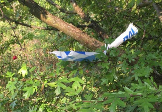 Police tape at the scene near Grove Close, Bentley where two women were raped