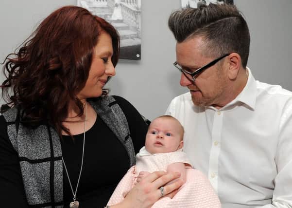 Nichola and Paul Wildsmith with their eight-week year old daughter Meiyah, who was conceived through IVF. Picture: Andrew Roe