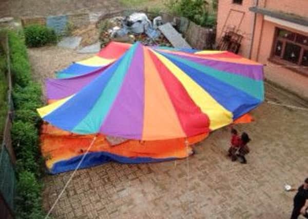 Parachute classroom in Nepal