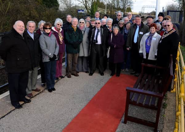 A bench in memory of Brian Hastings in unveiled at Crowle railway station. Picture: Andrew Roe