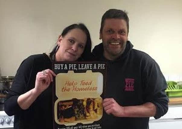 Sarah McClarence, of the Stepping Forward project, with Andy Miler, founder of the Yorkshire Pie House in Doncaster.