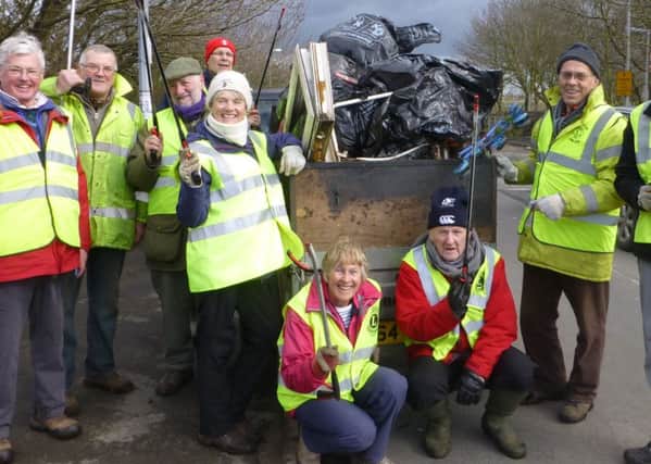 Axholme Lions during their litter pick for The Queen.