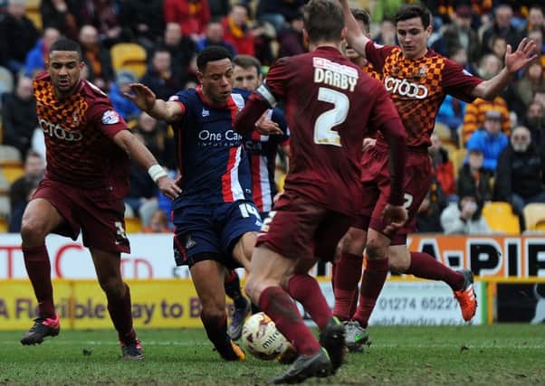 Nathan Tyson scored a late consolation in the defeat to Bradford City last weekend