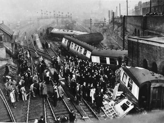 The aftermath of the Balby Bridge rail disaster.