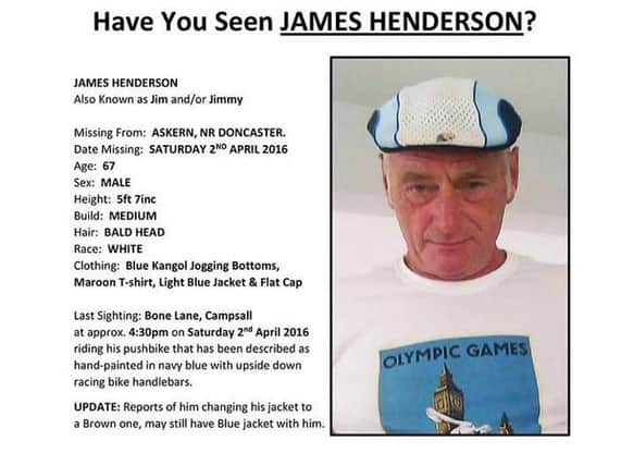One of the posters being used in the hunt for James Henderson.