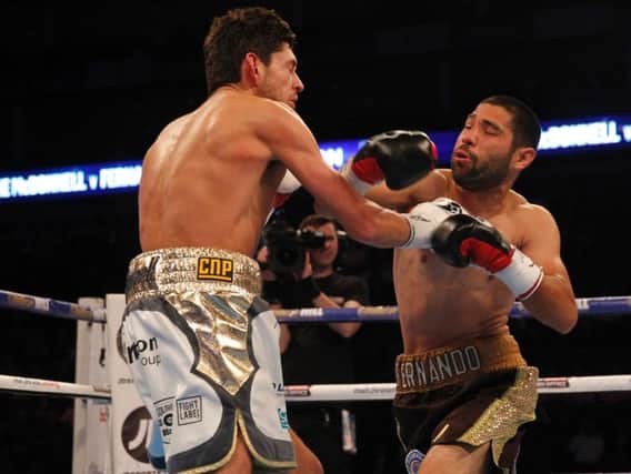 Jamie McDonnell goes to war with Fernando Vargas. Picture: Lawrence Lustig