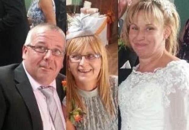 (L-R) Andrew and Faye Tomlinson and Mandy Deere were all killed in the crash in Sutton Road, Askern on Boxing Day last year.
