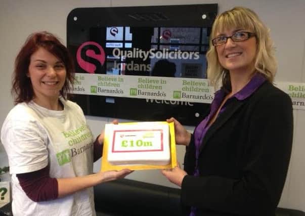 From l to r:- Sallie Winterbottom from Barnardo's and Sam Watton, associate legal executive from QualitySolicitors Jordan's.