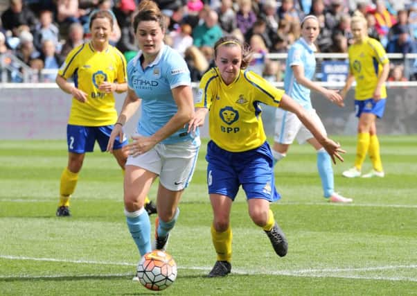 Kasia Lipka, pictured during the defeat to Man City. Photo: Carl Lygo