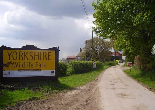 The entrance to Yorkshire Wildlife Park.