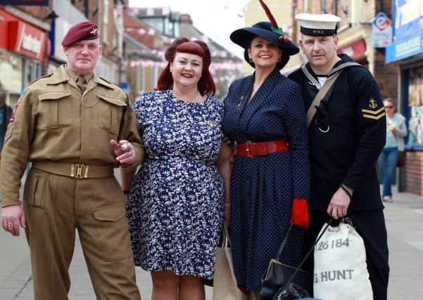 Thorne 1940's weekend 2016. Pictured are Adrian and Joanne Tait and Alex and Nigel Richards. Photo: Chris Etchells