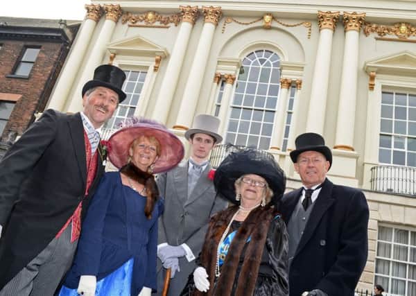 Raymond Smithurst, Pam Claybourn, Daniel Steer, Margaret Herbert and Steve Kimber, pictured outside the Mansion House during the open day for the Heritage festival. Picture: Marie Caley