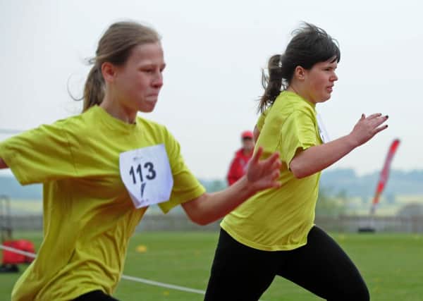 Pennine View take part in the 80m sprint at the Typhoo Yorkshire Regional Athletics Competition. Picture: Andrew Roe