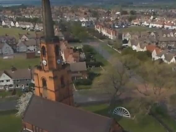 All Saints Church from the air. (Photo: YouTube).
