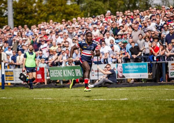 A crowd of almost 5,000 packed into Castle Park for the semi-final with Yorkshire Carnegie. Photo: John Ashton