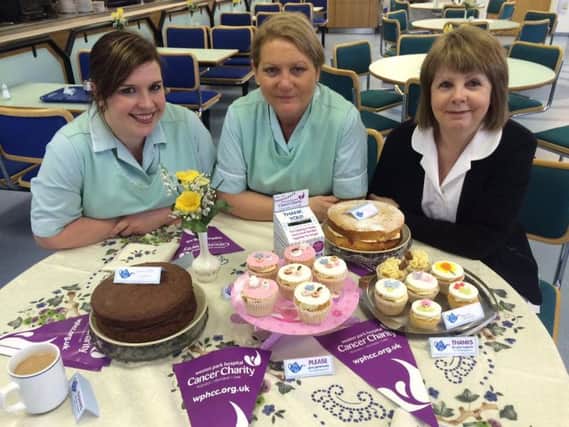 Tracy Shepherd, Lorna Darwin and Julie Larkin: Swann Morton 
employees come together for Time for Tea