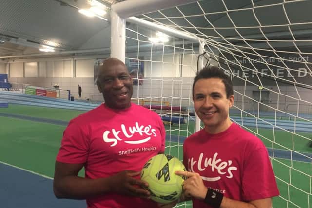 Uriah with Paralympic table tennis star and event supporter Will Bailey