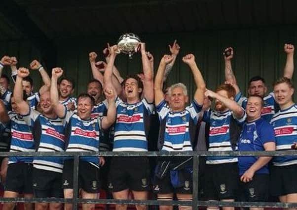 Thornensians celebrate winning the Yorkshire Silver Trophy.