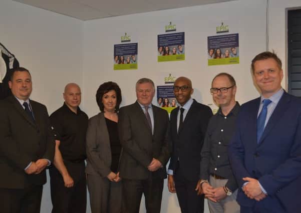 Pictured at the EPIC launch event is Doncaster Childrens Services Trust Chief Executive Paul Moffat (centre) with representatives of the Trust, South Yorkshire Police and Doncaster Council.
 ldren's