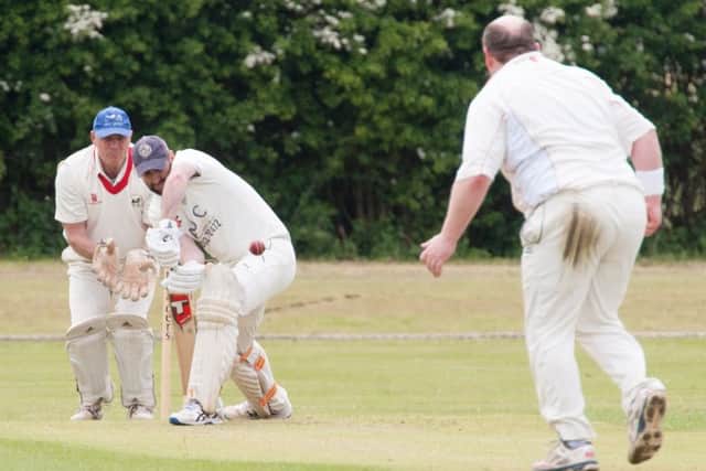 Andrew O'Grady defends the bowling of Steve Hardaker