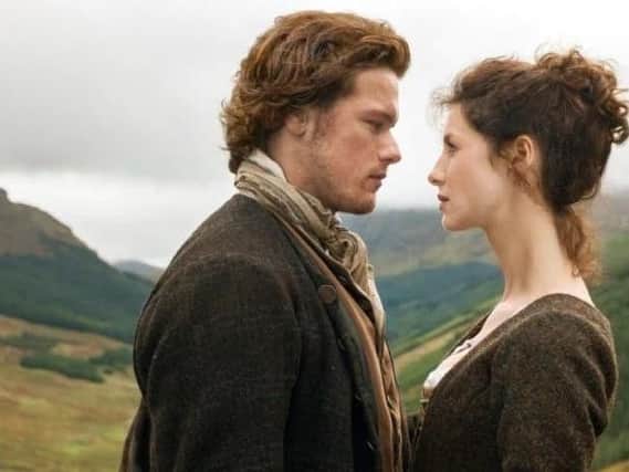 Outlander Claire and Jamie in the hit TV show.