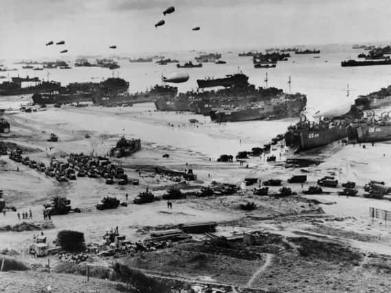 Omaha beach on D-Day