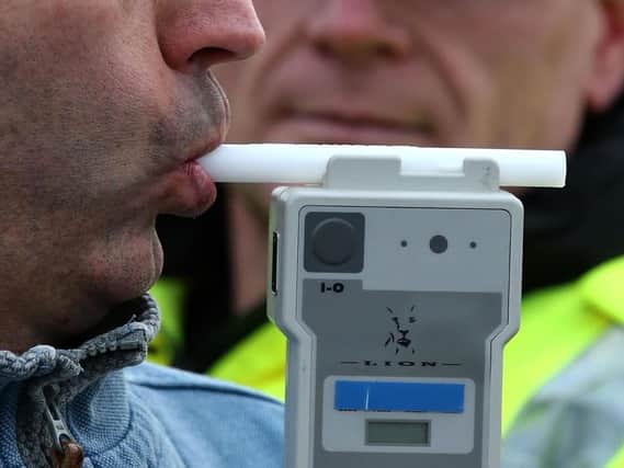 A breathalyser in use