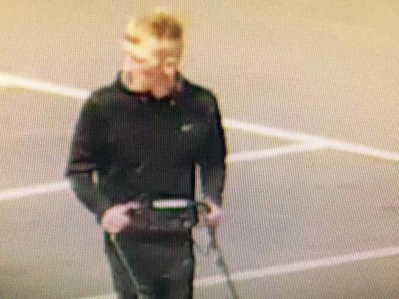 The CCTV still of the man with the lawnmower. (Photo: Goals Doncaster).