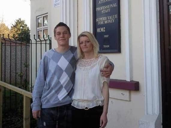Darren Neate (left) died in a motorcycle collision in Armthorpe Road on June 8, 2016. He is pictured here with his wife Lisa Staveley.