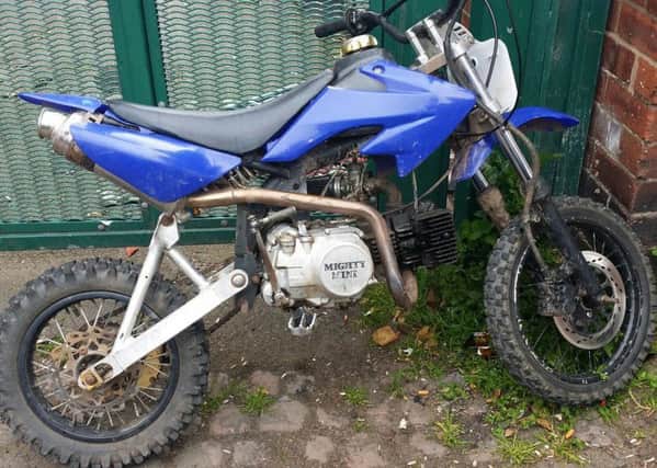 A bike seized in Hexthorpe by polices for being used in an anti-social manner