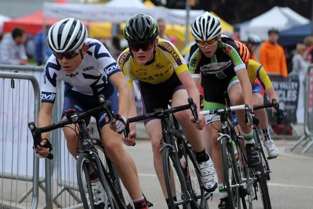 The Under 14's race at the Doncaster Cycle Festival. Picture: Andrew Roe