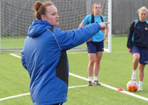 New Belles boss Emma Coates, pictured during training.