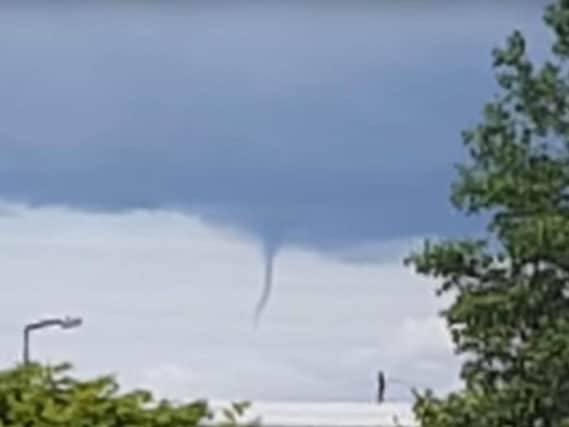 The tornado filmed above Doncaster. (Photo: YouTube/Adam Checkley).