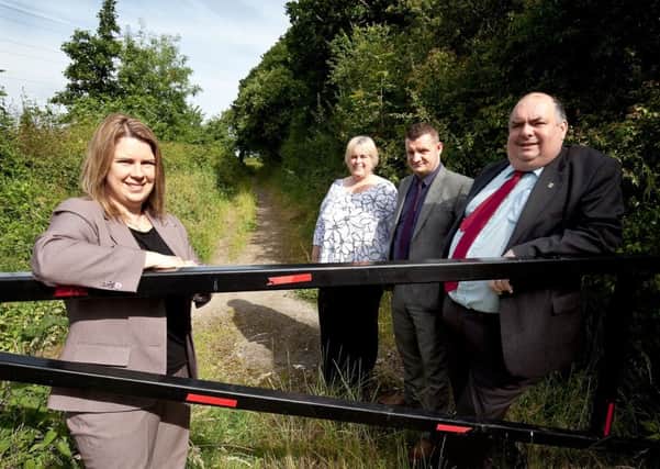 Cabinet member for Roads, Waste and Community Safety Coun Emma Hoddinott with Wath councillors Allan Atkin, Simon Evans and Jayne Elliot on Abdy Lane