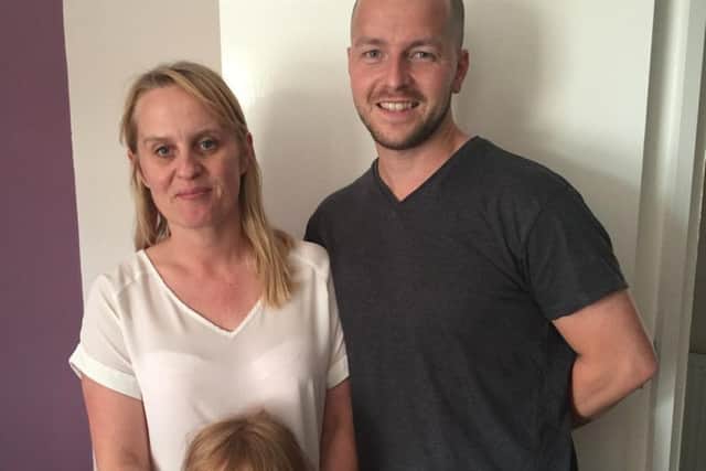 Lisa Bryan (pictured with her husband Adam and six-year-old daughter Rose) says the new HS2 plans could leave her family in a 'precarious' financial position.