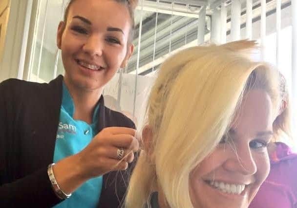 Kerry Katona visited the Hair and Beauty Lounge in Skellow to have her hair extensions fitted there.