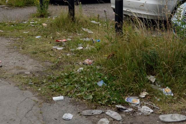 Litter and overgrown grass in Thorne, Doncaster