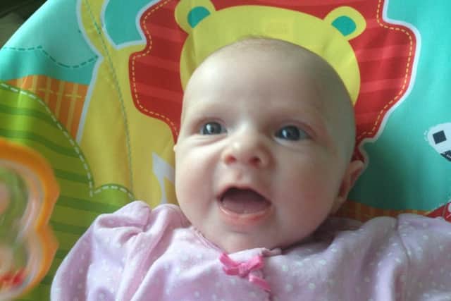 Scarlett Rose Ollerenshaw, of Belle Vue, who was born after her parents Hayley and Craig had free IVF on the NHS in Doncaster