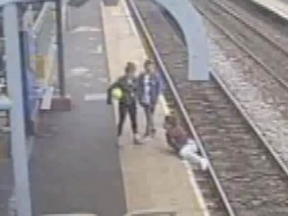 CCTV footage released as part of the British Transport Polices campaign shows a near miss