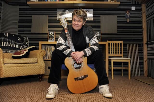 Pictured is Musician Julie Matthews at her studio in Penistone