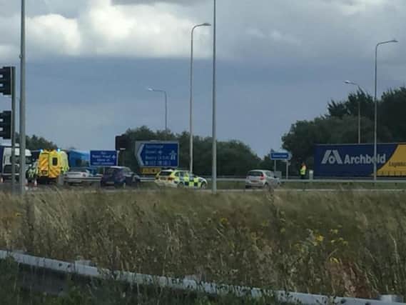 The accident occurred near to Junction 1 of the M180, and is believed to have involved two vehicles.Picture: Lesley Pickersgill