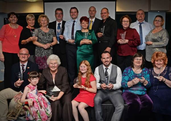 Mayor of Doncaster Ros Jones pictured with the Doncaster Free Press Pride Award winners 2015. Picture: Marie Caley NDFP Pride MC 1