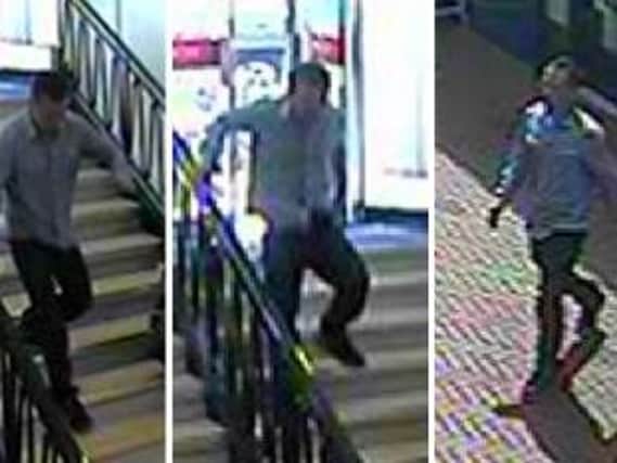 CCTV images of the man being sought by police.