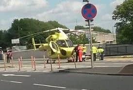 A man has just been airlifted to hospital following a two vehicle crash that has led to the closure of a major Doncaster road. Picture: Justin Knapton