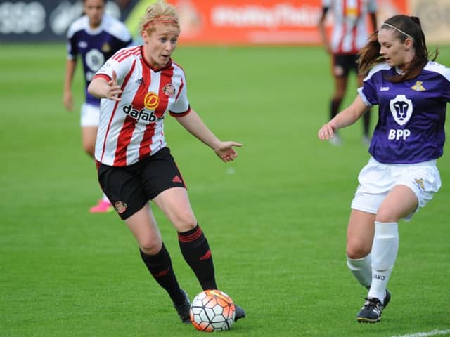 Action between Sunderland Ladies and Doncaster Rovers Belles