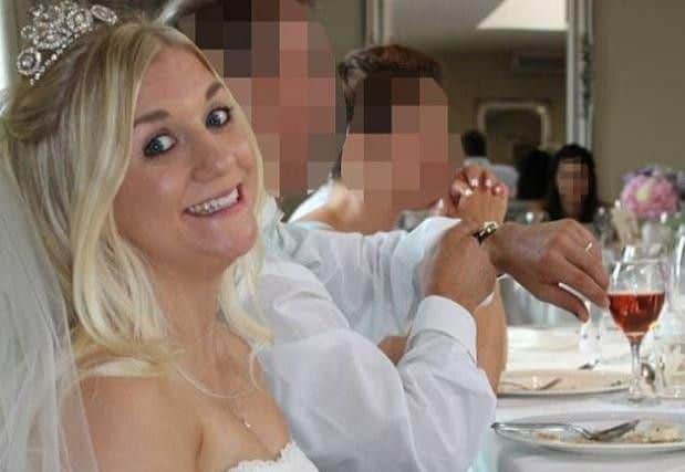 Samantha Wragg on her wedding day.