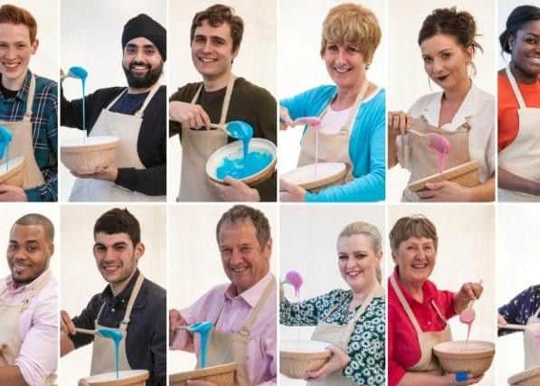 The Great British Bake Off contestants with "gendered" icing. (Photo: BBC).