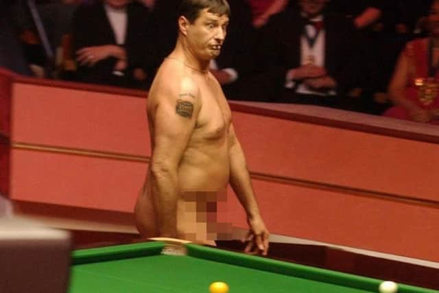The 2004 World Snooker final between Ronnie O'Sullivan and Graeme Dott at Sheffield's Crucible was interrupted by streaker Mark Roberts.